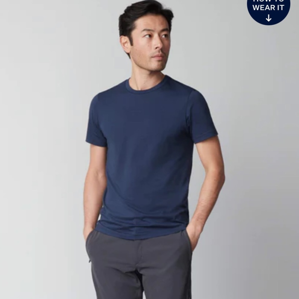 Mack Weldon Pima Crew in true navy